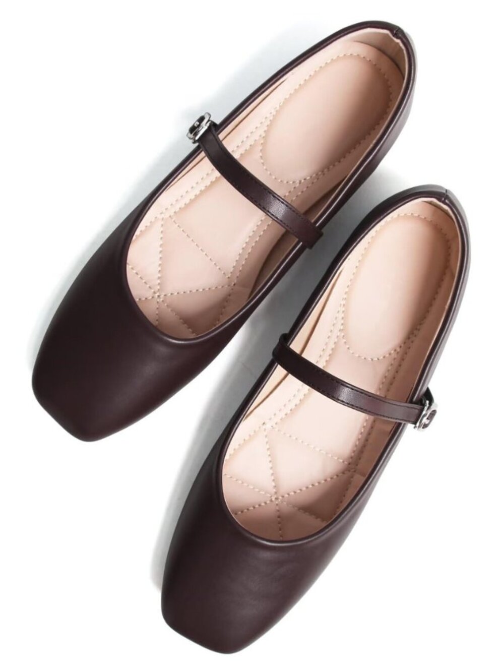 Faux Leather Flats for Women Retro Mary Jane Flats